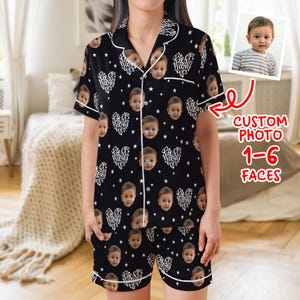 Custom Face Pajama Set, Best Mom Ever Pajamas Set, Personalized Pet Or Kid Face Sleepwear, Unique Birthday Gift, Mother’s Day Pajamas