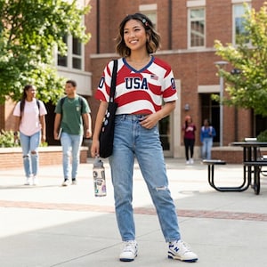 USA Women's Soccer Crop Top Jersey, Personalized Name Number Shirt, Custom Team USA Football Crop Tee, Patriotic Game Day Outfit, Fan Gift image 10