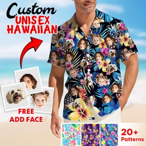 Custom Hawaiian Shirt with Face, Personalized Face Shirt, Fun Tropical Shirt, Custom Vacation Shirt, Funny Beach Shirt, Gift for Him/Her