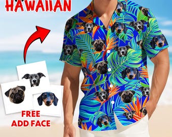 Dog Hawaiian Shirt For Men, Summer Vacation Dog Men's Button Shirt
