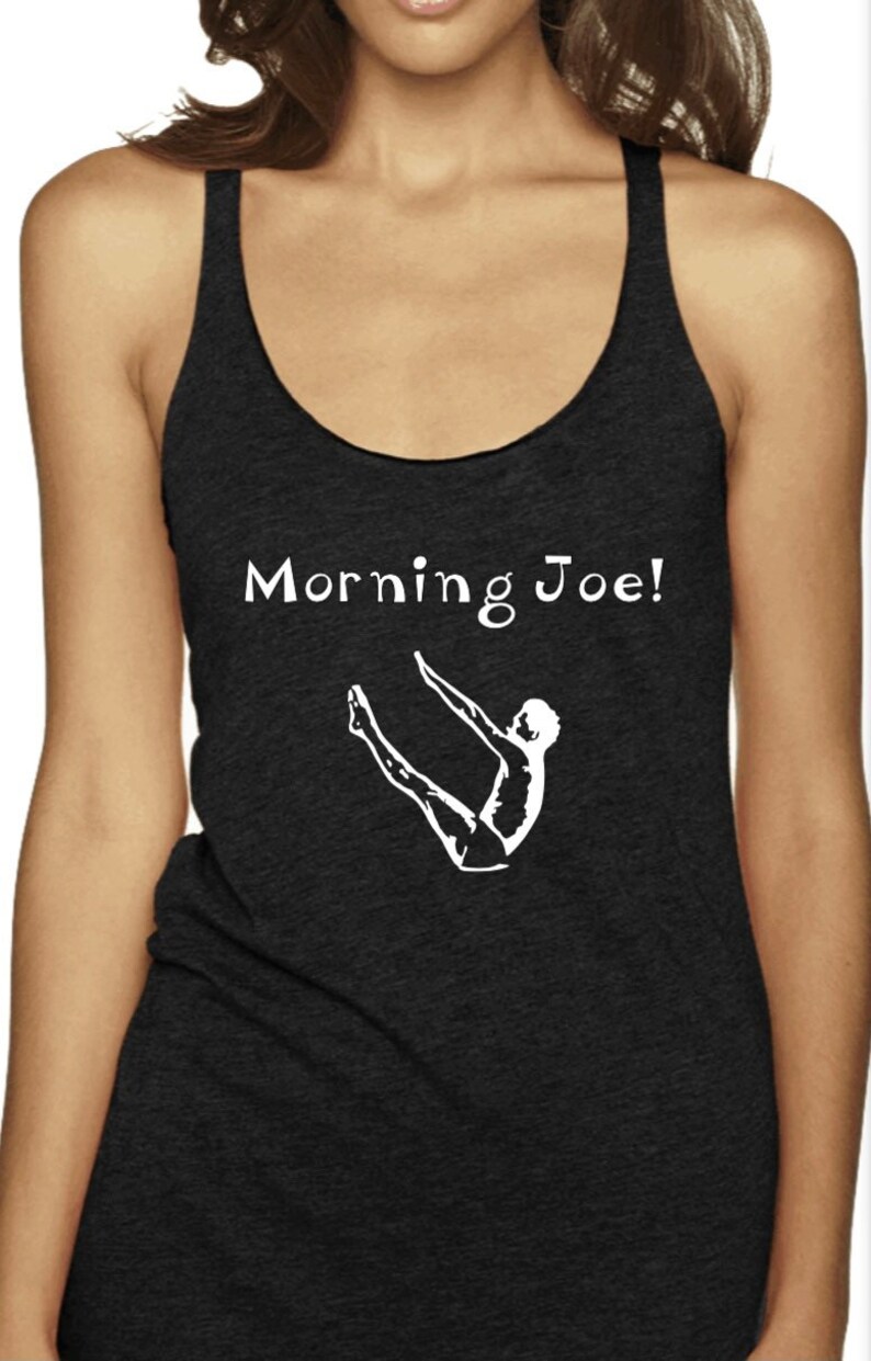 womans, Morning Joe Pilates raw edge vintage black tank top