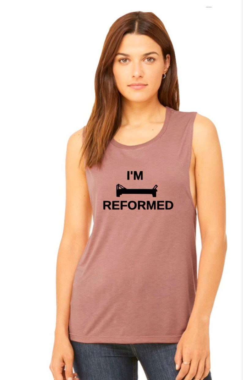I\u2019m Reformed Pilates flowy muscle tank top womans,
