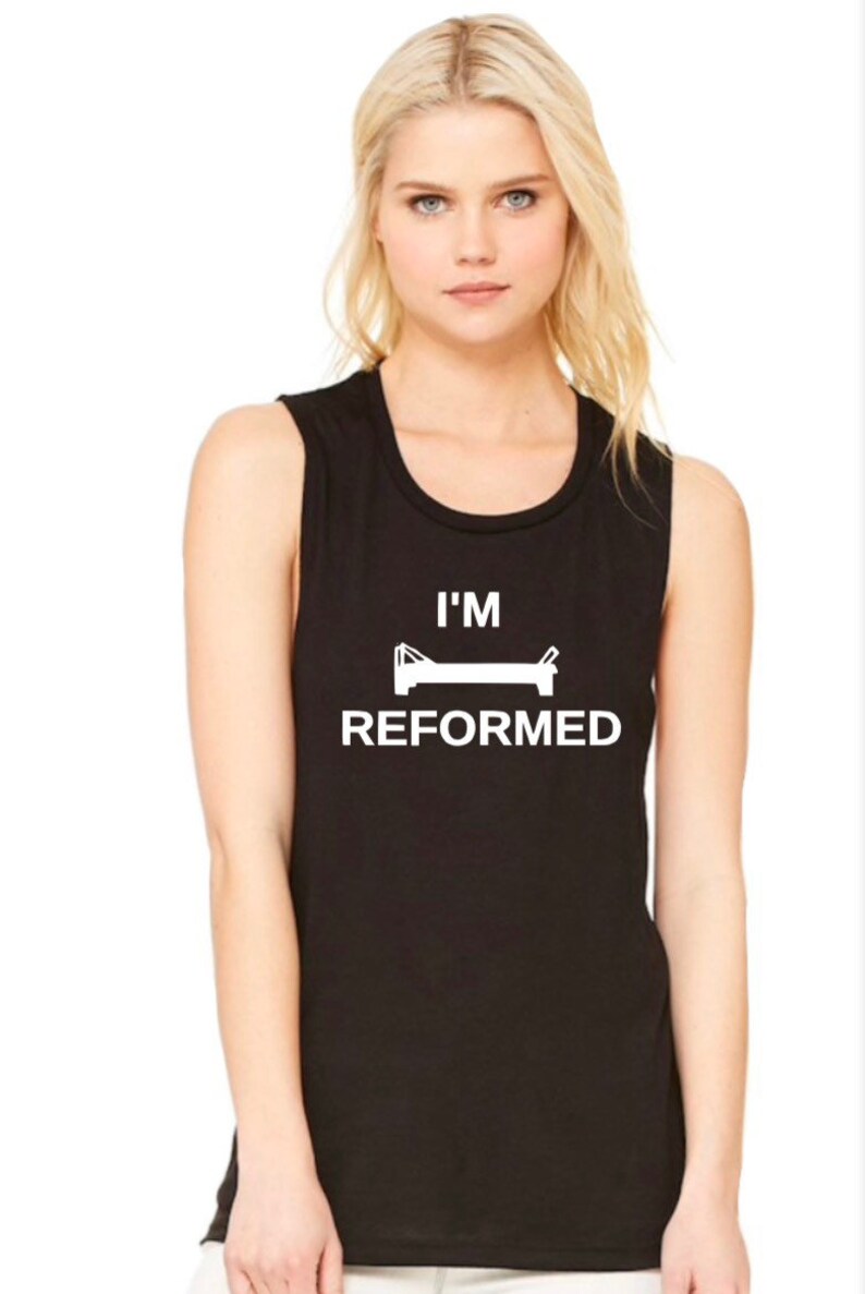 I\u2019m Reformed Pilates flowy muscle tank top womans,