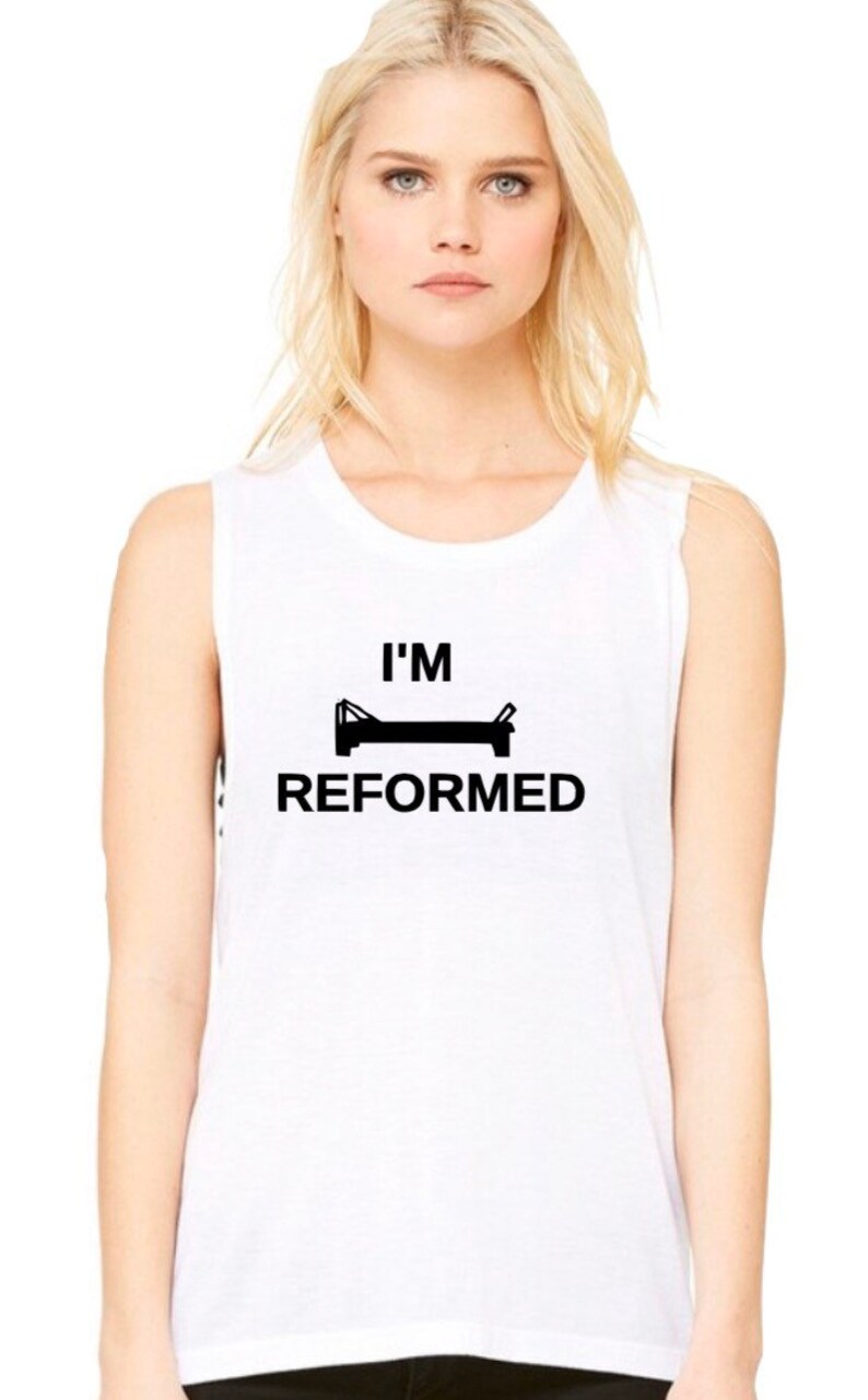 I\u2019m Reformed Pilates flowy muscle tank top womans,