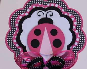 Ladybug CENTERPIECE Hot Pink Polka Dot Table Decor Baby Shower Birthday Party Decorations