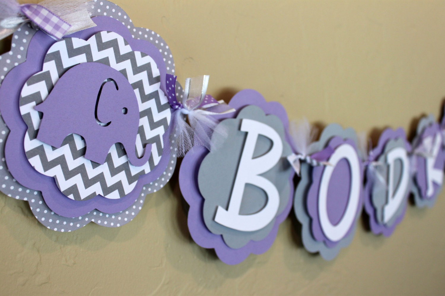 Elephant Chevron Stripe And Polka Dot It S A Girl Or Name Etsy