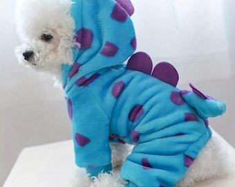 Pijama de dinosaurio azul para mascota