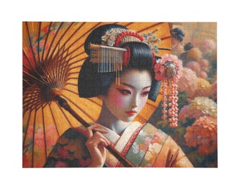 Japanse Geisha Puzzel - Kunstpuzzel voor Volwassenen, Aziatische Decoratie, Mindfulness Activiteit, Cadeau voor Puzzelliefhebbers