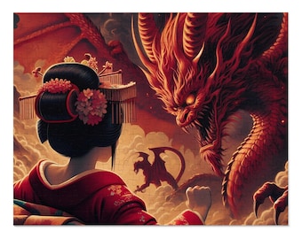 Mystieke Demon Dragon en Maiko Legpuzzel, Kyoto souvenirs, Kyoto souvenirs, Japanse cultuur Cadeaus, cadeaus, verjaardagscadeaus