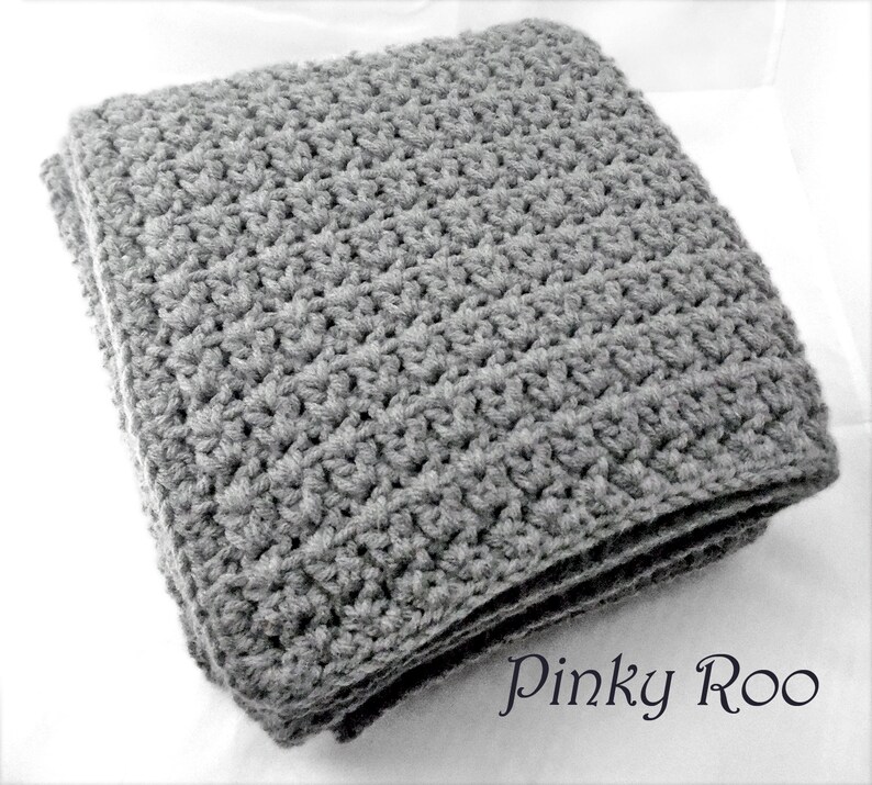 Grey color Crib Size Crochet Baby Blanket modern nursery unisex baby blanket baby gift