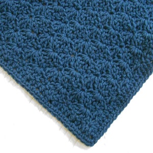 Dark Blue crochet baby blanket / Windsor Blue / Stroller Blanket