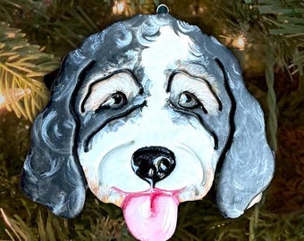Custom Hand-Painted Doodle Dog Ornament: Pet Portrait Gift