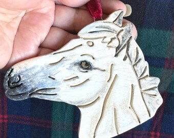 Individuell handbemalter Ornament Pferd: Personalisiertes Haustier Porträt Geschenk