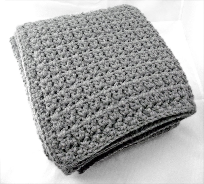 Grey color Crib Size Crochet Baby Blanket modern nursery unisex baby blanket baby gift