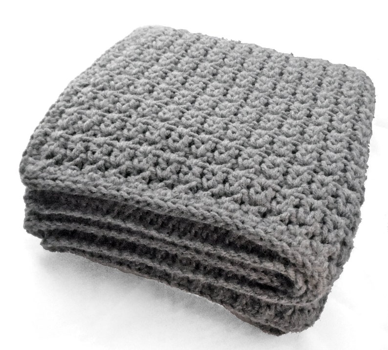 Grey color Crib Size Crochet Baby Blanket modern nursery unisex baby blanket baby gift
