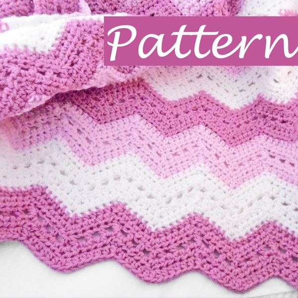 PDF Pattern to make Lace Chevron Baby Blanket