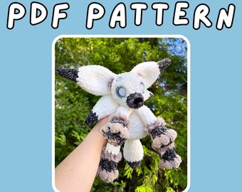 Aurora the Arctic Alien Fox | PDF Pattern | LOW SEW Crochet, Amigurumi