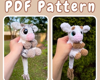Callie the Baby Cow Snuggler | PDF Pattern | LOW SEW Crochet, Amigurumi