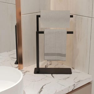 Portarrollos de papel de acero inoxidable: organizador de cocina para encimera, sin instalación, moderno estante para baño.