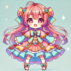 Arte digital de personajes de anime Chibi - Ilustración japonesa kawaii (descarga instantánea, PNG/JPG, 3000x3000px) ¡Ideal para regalos, impresiones y más!