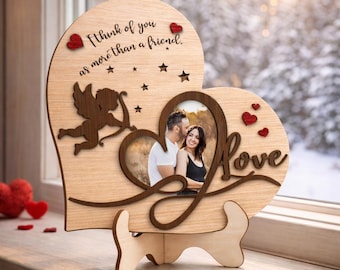 Marco de fotos de madera personalizado "Amor eterno" para pareja. Regalo único para esposa, esposo, pareja, aniversario, matrimonio, boda, San Valentín.