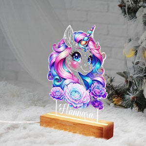 Personalized Unicorn Night Light - Custom LED Lamp for Kids, Perfect Gift for Unicorn Lovers, Unique Room Decor,Magical Nightlight for Girls
