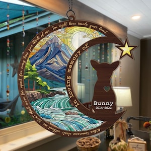 Personalisierter Hund Suncatcher: Individuell gefertigtes Gravur Haustier Verlust Geschenk
