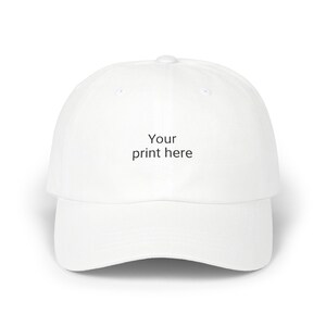 Custom 100% cotton Classic Cap White