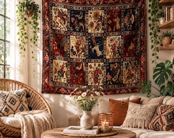 Vintage Persian Garden Wall Tapestry Bedroom Decor Hanging Wedding Party Backdrop Family Gift
