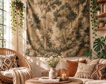 Pastoral Woodland Scene Forest Wall Tapestry Bedroom Decor Hanging Wedding Party Backdrop Family Gift