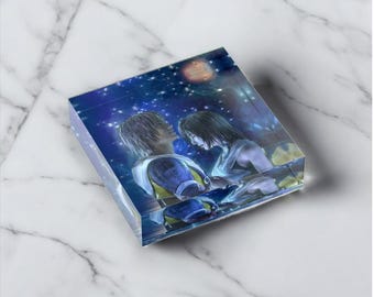 Tidus Yuna Final Fantasy Acrylic Block Room Pad Desk Display Printed Acrylic Glass Block