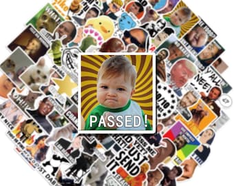 10-50 Funny Meme Random Waterproof Sticker Set - Assorted Artwork, Cute Character Art Stickers, Anime Stickers, Scrapbooking