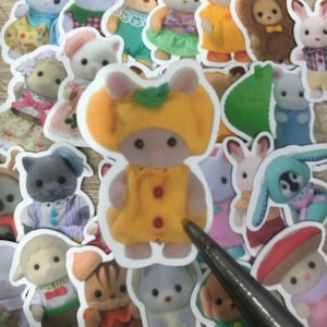 10-50 Calico Critter Sylvanian Families Random Waterproof Sticker Set - Assorted Artwork, Cute Character Art Stickers, Anime Stickers