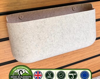 Ganchos para contenedor de fieltro Skadis compatibles con el sistema de riel multifunción Hymer Hook-In.