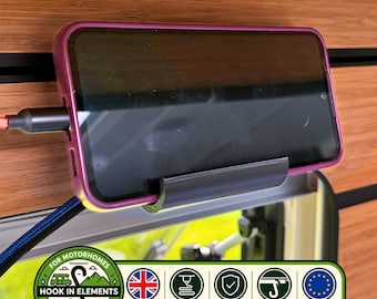 Soporte universal para teléfono / Riel de enganche Hymer / Reposateléfono de mesilla para autocaravana / Furgoneta camper