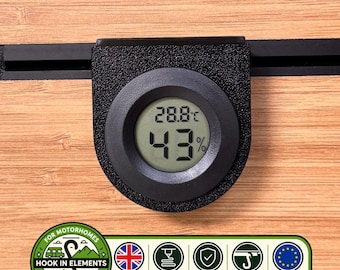 Higrómetro digital Hymer Rail / Medidor de humedad y temperatura para autocaravanas / Monitor climático con conexión enchufable