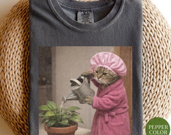 Funny Cat Plant Shirt, Plant Lover Tee, Plant Mom Gift, Shirt For Gardeners, Cute Pet Plant Top, Cat Shirt, Cat Tee, Plant Lover Shirt