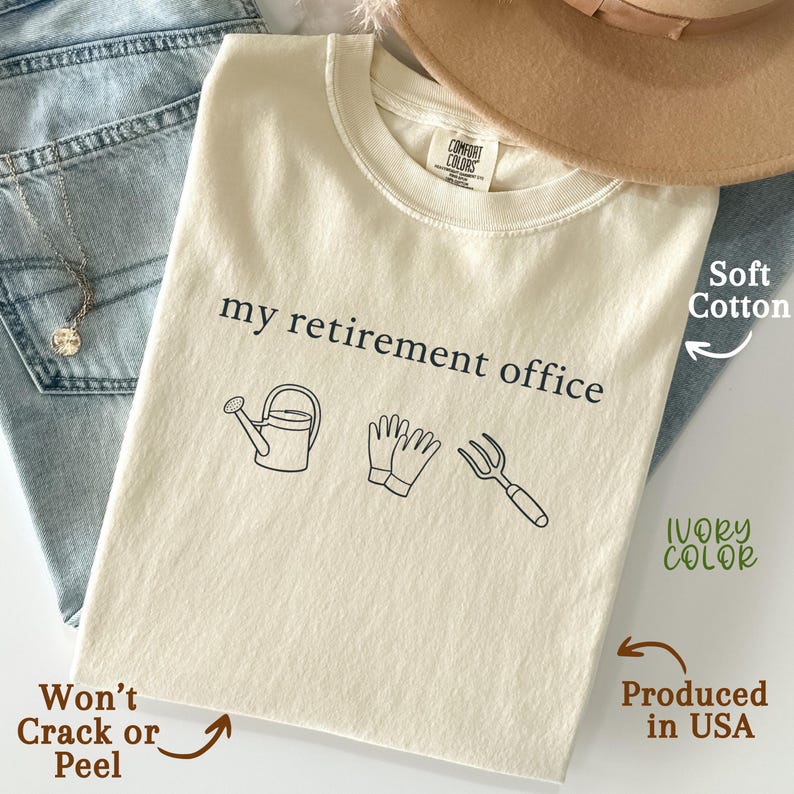 Comfort Colors® Retirement Gardening Shirt, Funny Garden Tee, Plant Lover Gift For Her, Retirement Gift, Plant Dad Gift, Plant Mom Shirts Ivory