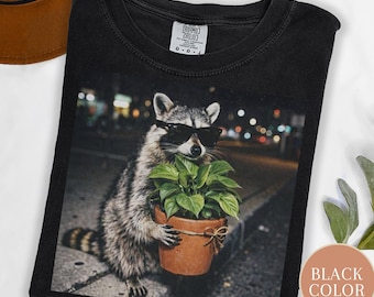 Raccoon Plant Tee, Easily Distracted By Plants, Funny Plant Lover Gift, Botanical Garden Shirt, House Plant Mom Shirt, Plant Lover Tee