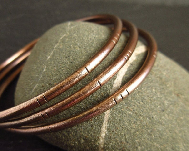 Bronze Wedding Anniversary Gift for Wife Three Bangle Set Etsy