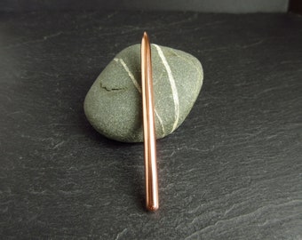 Real copper acupuncture tool, acupressure massage, for rubbing pressing techniques, 5mm diameter, tapered and rounded ends, choice of length