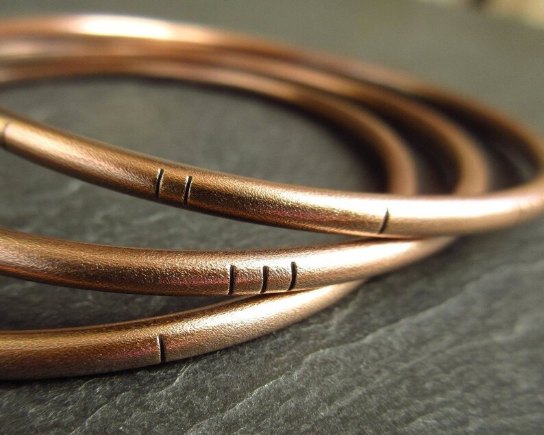 Bronze Wedding Anniversary Gift for Wife Three Bangle Set Etsy UK