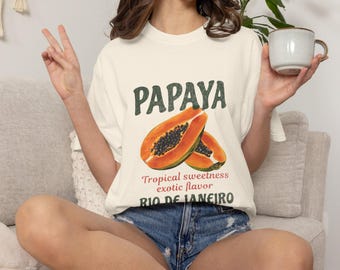 Camiseta retro con estampado de papaya