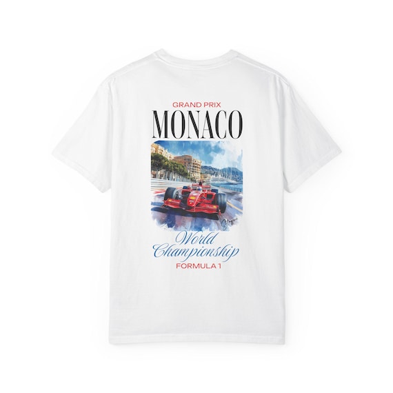 T-shirt Vintage Grand Prix De Monaco Formule 1 - Homme/Femme - Noir 100% Coton