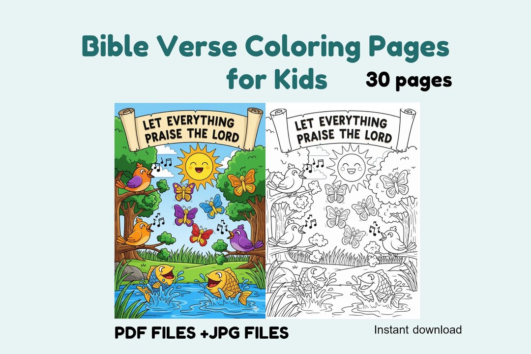 Bible Verse Coloring Pages for Kids – 30 Printable Christian Coloring ...