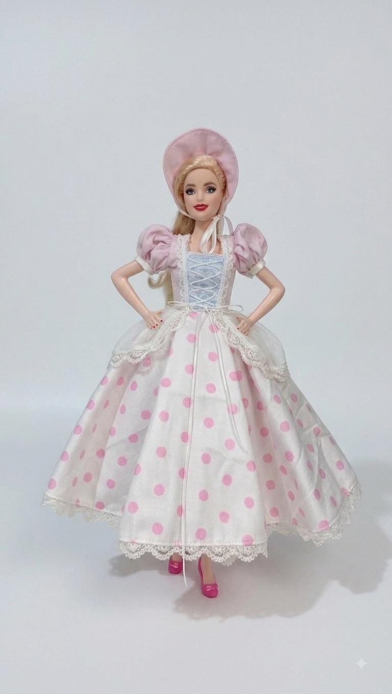 Bo peep costume for barbie / fashion doll