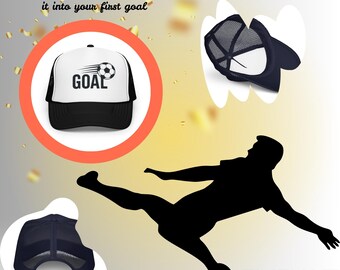 Gorra de camionero de fútbol "GOAL" / Regalo deportivo y estilo urbano / Ajustable a todas las tallas