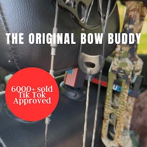 The Original Bow Buddy Headrest Bow Hanger/Gear Hook/Vehicle Organizer/Archery/Hunting (Rubber Protector and Spacer ring included)