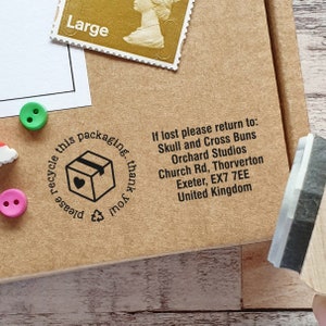 Personalised Please Recycle Address Rubber Stamp