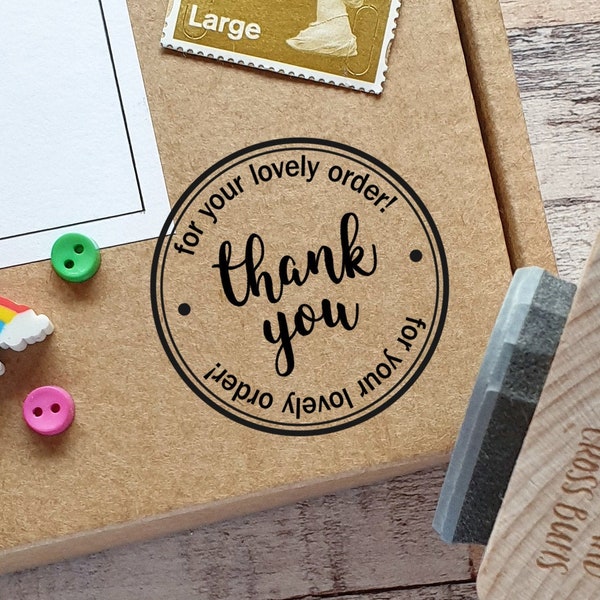 Thank You for Your Order Round Rubber Stamp
